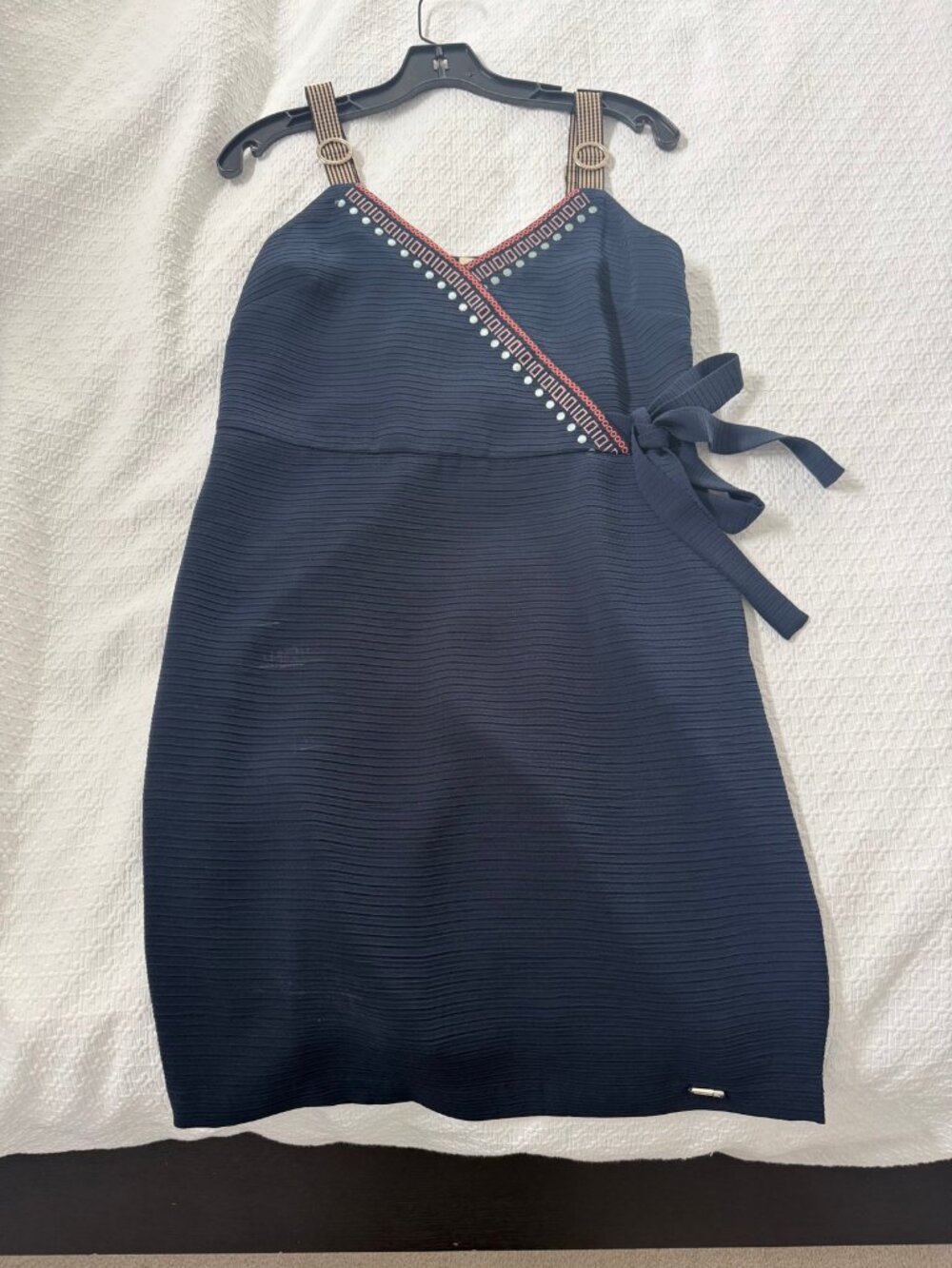 Ted Baker Navy Ribbed Wrap Dress Size 1